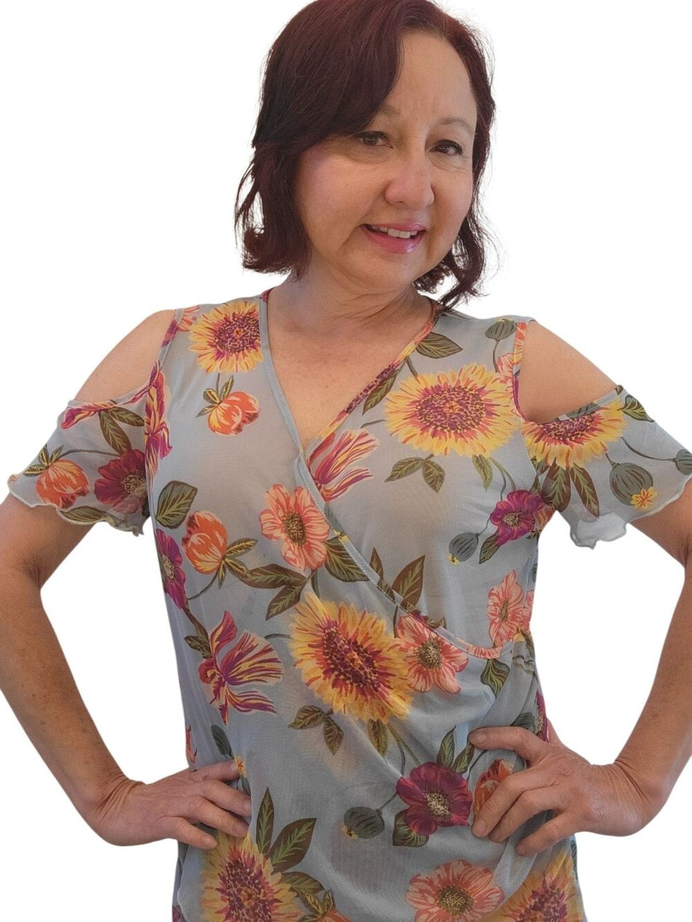 Vintage Y2k Cha Cha Vente Mesh Sheer top SM Feminine Cottagecore fairywhymsical